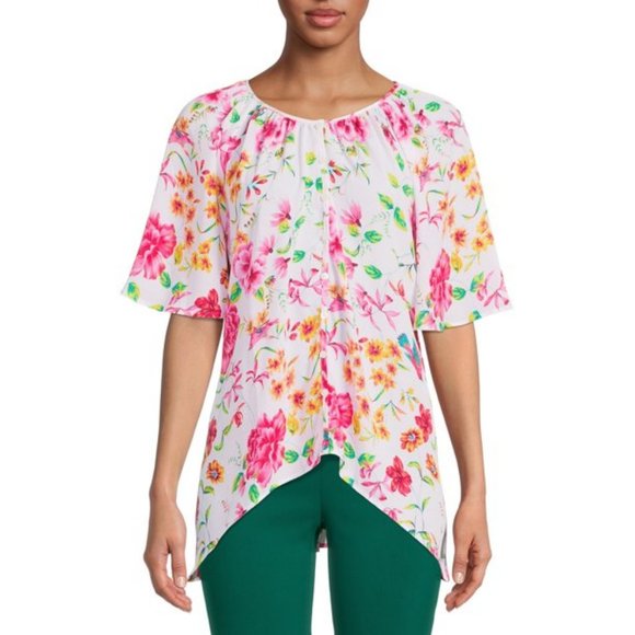 The Pioneer Woman V Neck Front Shark Bite Hem Blouse NWT - Picture 4 of 5